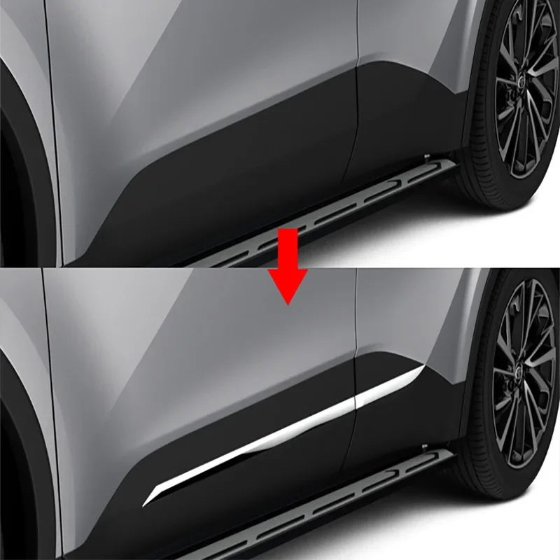 

For Toyota CHR C-HR 2024 2025 ABS Chrome Side Door Body Molding Cover Trim Protection Decoration Car Styling Accessories