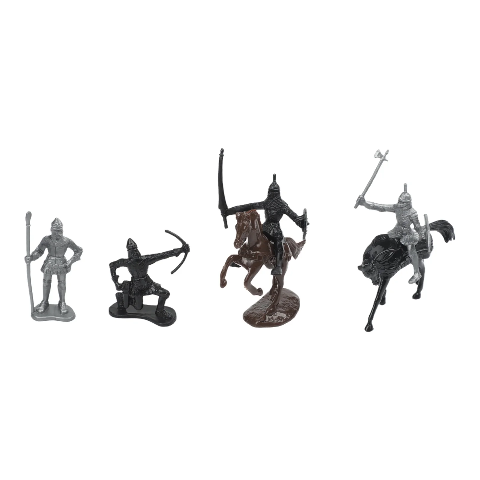 Medieval Knights Warriors Horses Toy Figures Playset 28PCS Plastic Models for Learning History and Enhancing Observation Skills