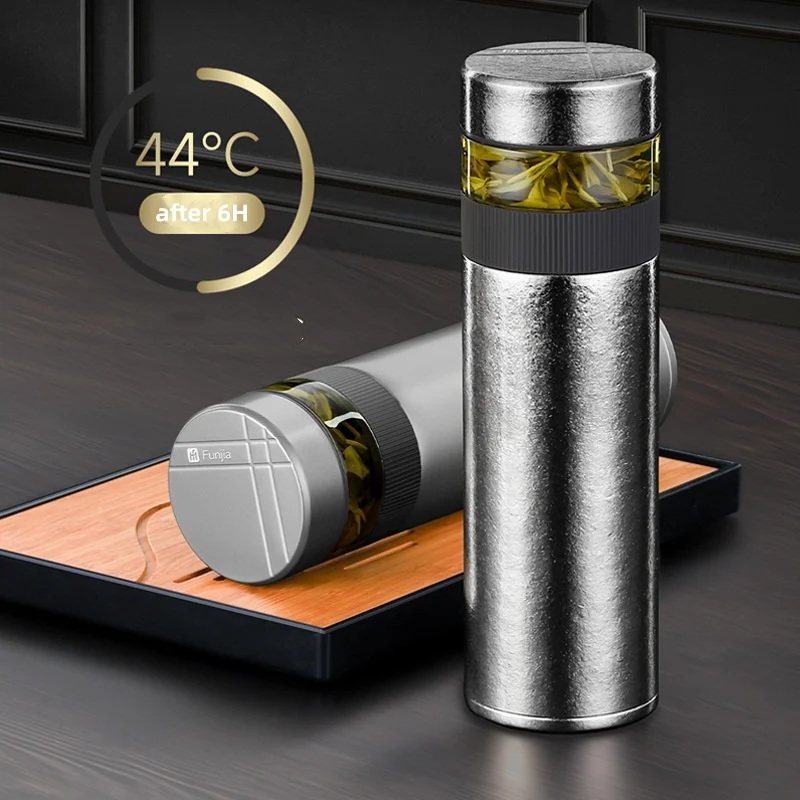 

Titanium Thermos For Tea With Separation Tea Infuser Insulated Tea Bottle Titanium Vaccum Water Bottle For Tea Keep Cold And Hot