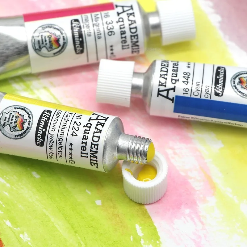 5 مللي المستوى الرئيسي ثلاثة مجموعة الألوان الأساسية Schmincke الطلاء بالألوان المائية أنبوبي التوضيح رسم بالألوان المائية لوازم الرسم