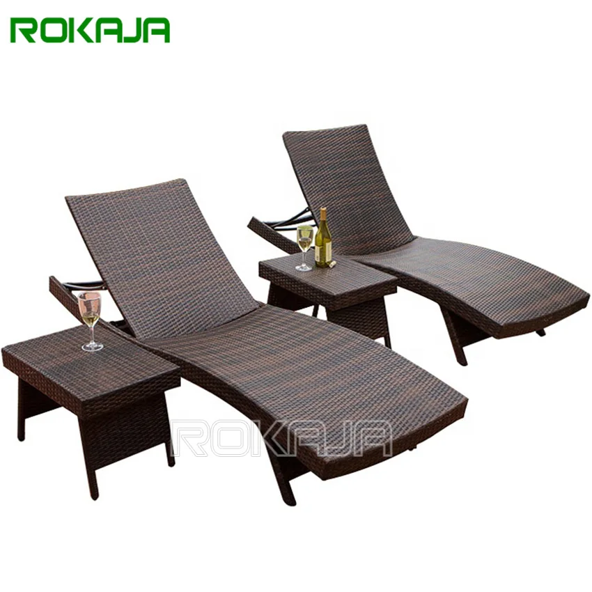 

Beach Double Lounger Daybed Patio Couch Rattan Beach Chair Unique Design Outdoor Chaise Furniture Wholesale