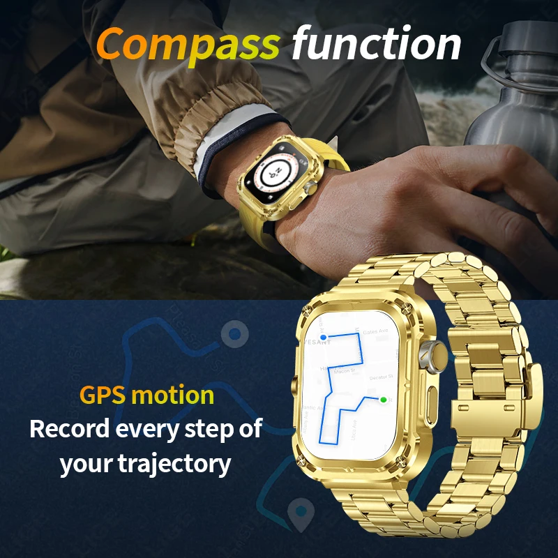 LIGE New GPS Tracker Smart Watch 460mAh Battery 2.1'' HD Screen NFC Compass Men Smartwatch Military Outdoor Sports Watches 2025
