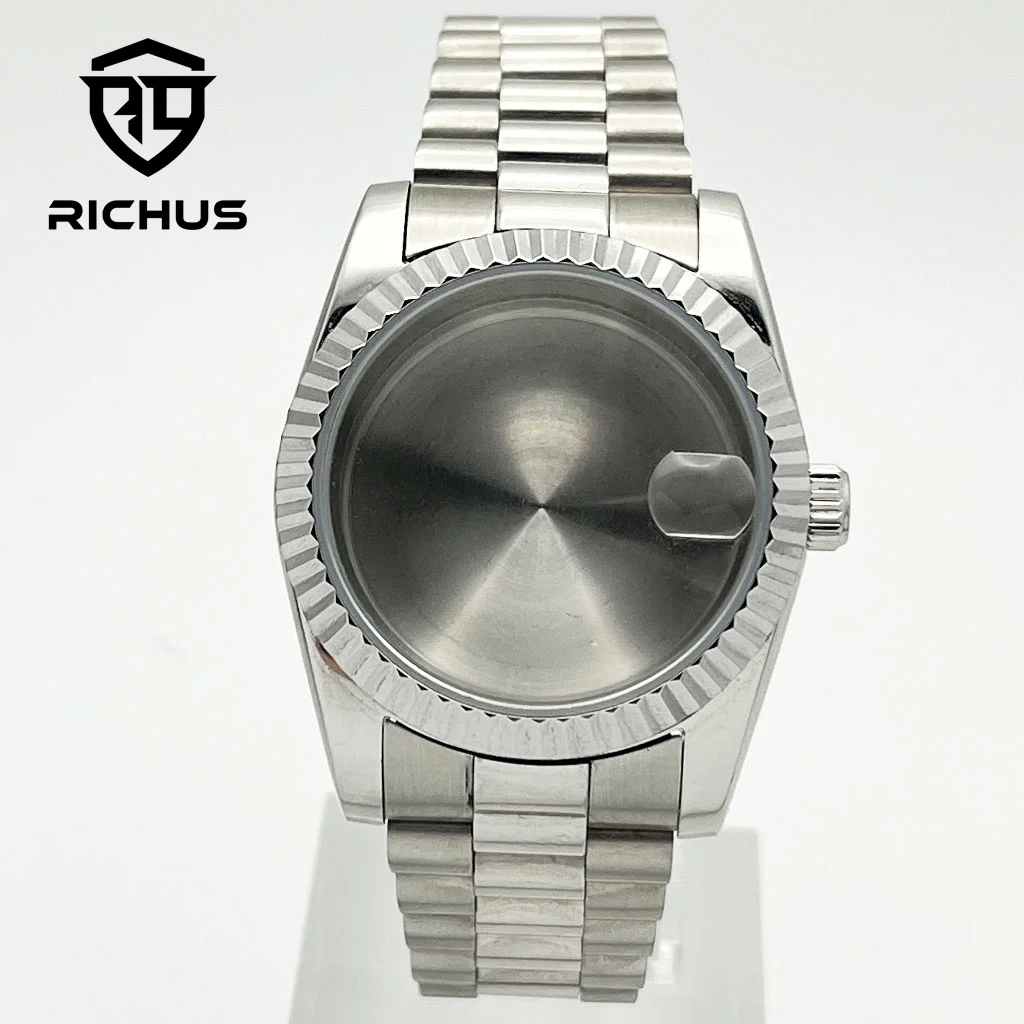 

Серебряный корпус часов RICHUS 36/39 мм, сапфировое стекло, подходит для механизма NH34 NH35 NH36 ETA2824 PT5000 Miyota8215-DG