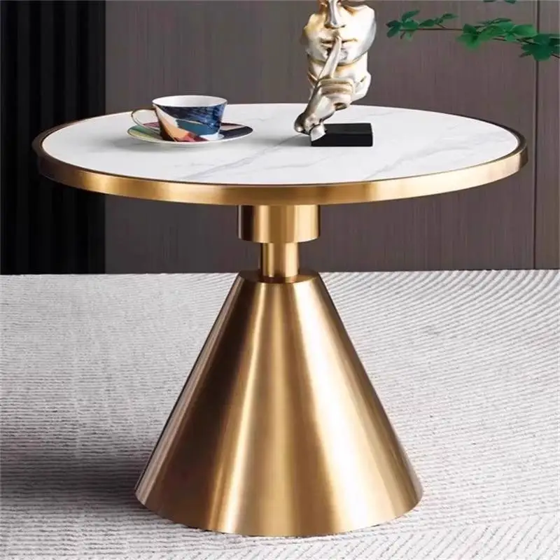 

European Style Gold Coffee Tables Round Decoration Apartment Floor Coffee Tables Living Room Tavolino Salotto Furniture Home