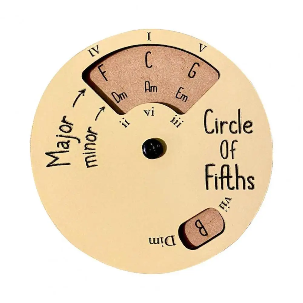 

Circle of Fifths Wheel Guitar Chord Wheel Wooden Melody Tool Melody Wheel Musical Notes Chords Theory Disc Learning Tool