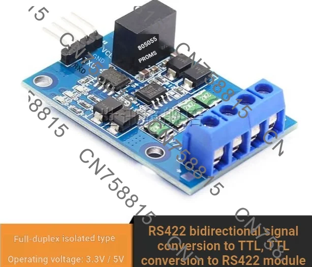 TTL Bidirectional Signal TTL Conversion 422 Module Full Duplex 3.3V/5V Isolated Type，RS422 Mutual Conversion