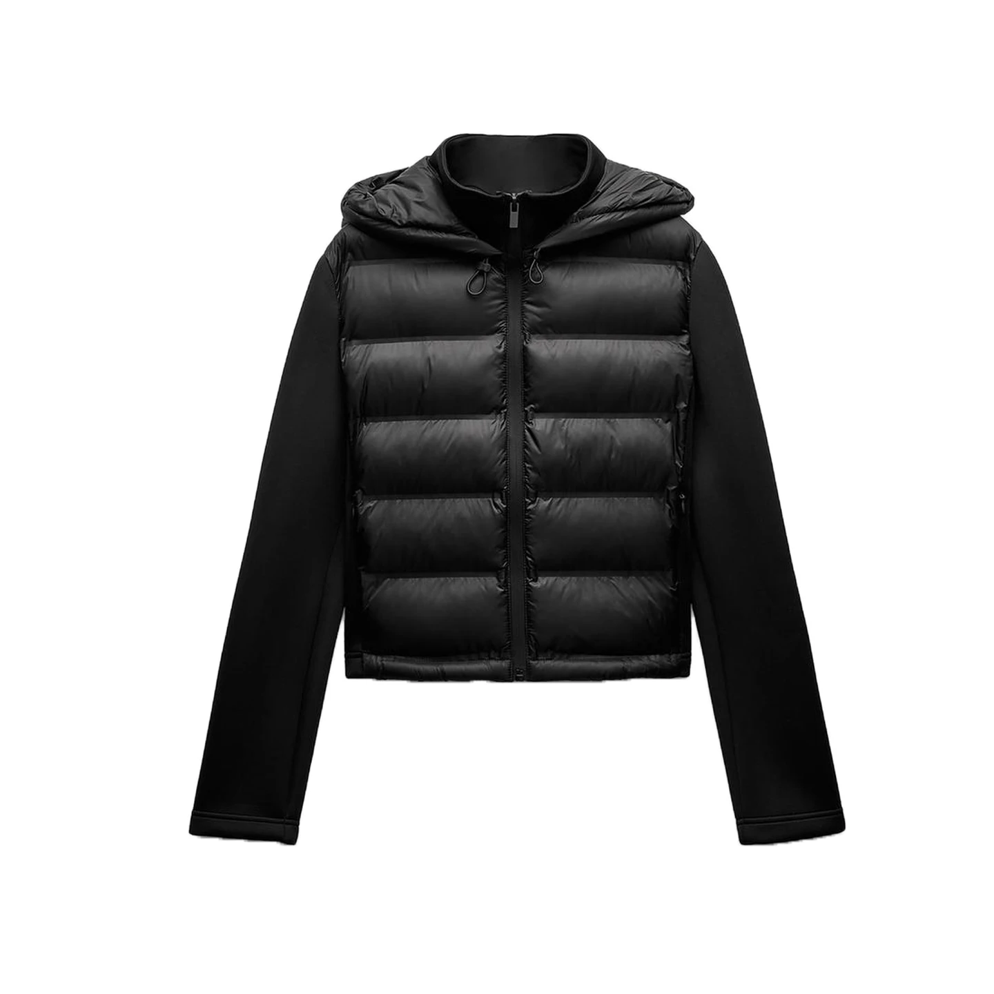 Hiver nouvelles femmes coréennes Sle à capuche coupe ajustée longue Sve col montant chaud coton Jaet manteau trajet Sle ort longueur Z...