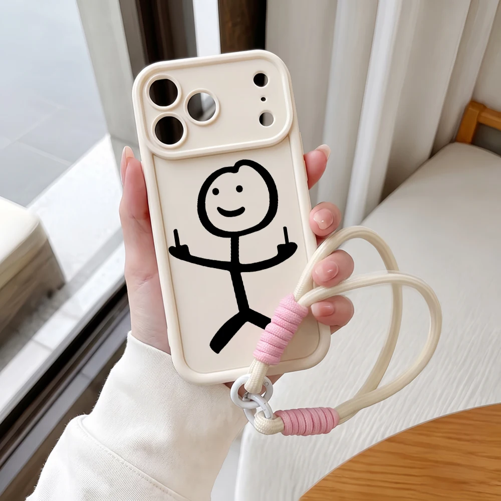 Lustige Strichmännchen-Handyhülle mit Schlüsselband für Samsung Galaxy Note 20 S25 S26 Plus S24 S23 FE S25 S24 Ultra A57 A07 5G Silikonhülle – Detail 4