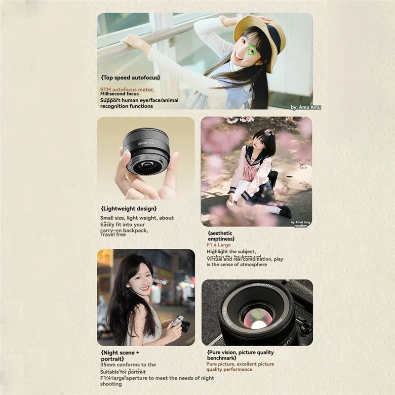 

ABJF-For 7Artisans Autofocus Portrait Prime Lens Autofocus Camera Portrait Prime Lens AF 35Mm F1.4 Half Frame For Fuji XF Mount