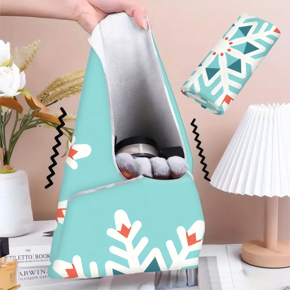 1pc Magic Wrap Cloth with Snowflake Pattern - Washable Suitable for Christmas/Winter, Multi-Use for Cat Bed Cover