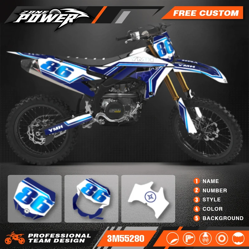 Powerzone For Yamaha YZF250 19-23 YZF450 18-22 WRF450 19-22 WRF250 20-23 Custom Backgrounds Graphics Decals Sticker Kits  24