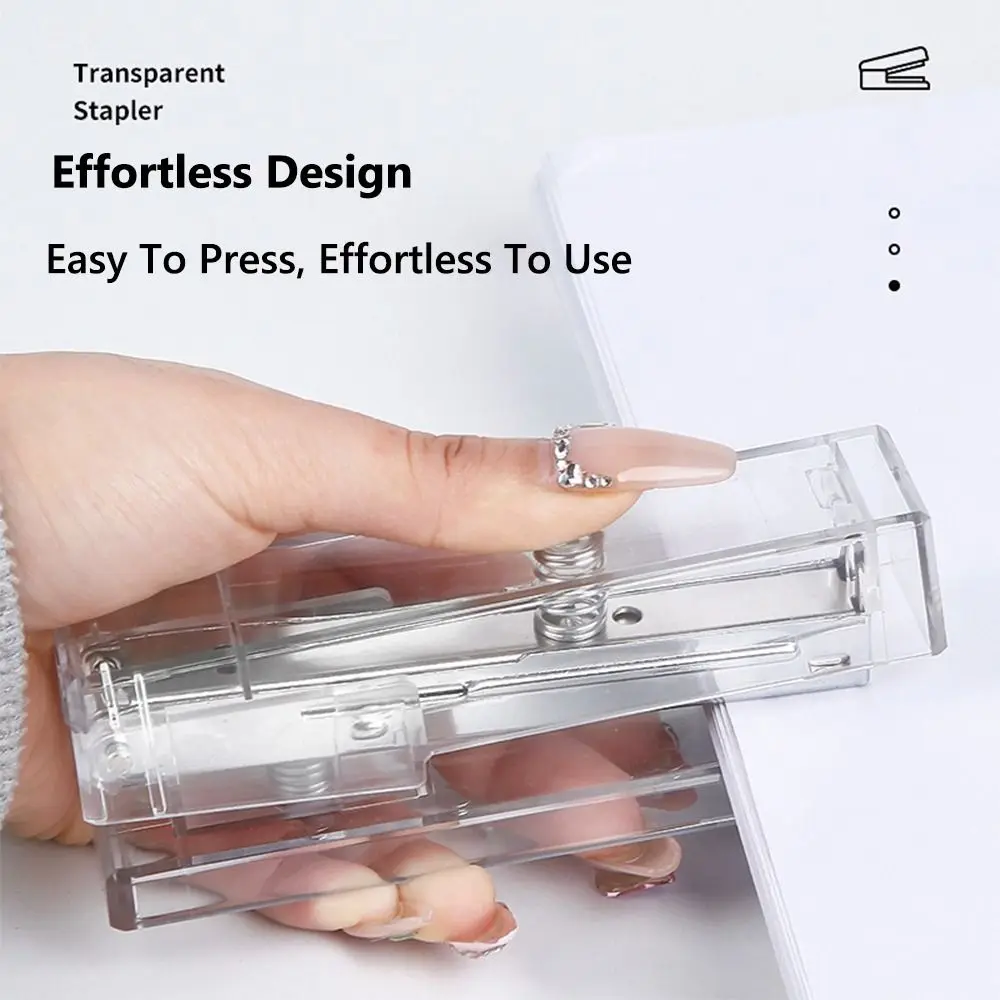 Use 24/6 26/6 Staples Stapler Transparent Effortless Stapling Machine Large Size Labor-saving Bookbinding Machine Office School