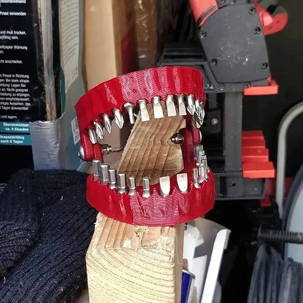 Funny Denture Drill Bit Holder for Screwdriver Teeth Model Screwdriver Bit Holder Fits 1/4 Inch Hex Bit Drive Bit Adapter Tools