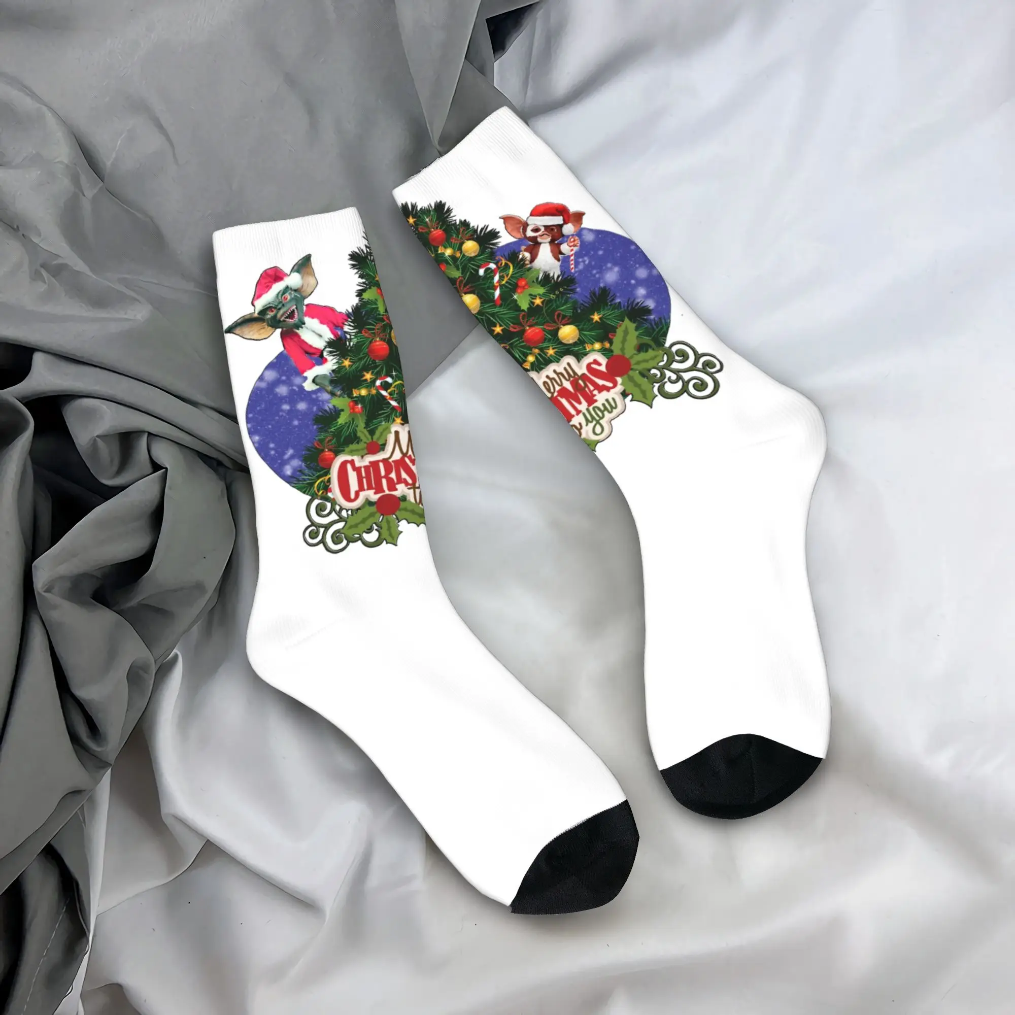 

Gremlinss Mogwai Stockings Unisex Men merry christmas Socks Quality Leisure Socks Autumn Running Sports Non Slip Pattern Socks