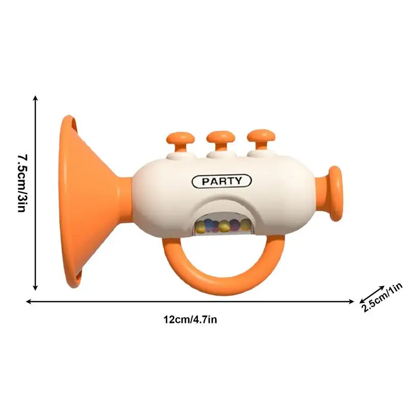 Mainan terompet padat untuk anak-anak, mainan tanduk anak-anak, peluit, mainan musik untuk meningkatkan kapasitas paru-paru