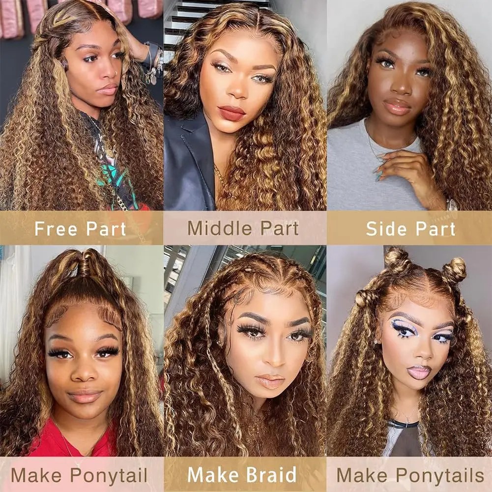 Highlight Wig Human Hair Deep Wave 13x6 Highlight Lace Frontal Wig Human Hair 13x4 Ombre Lace Front Wig Highlight Frontal Wigs