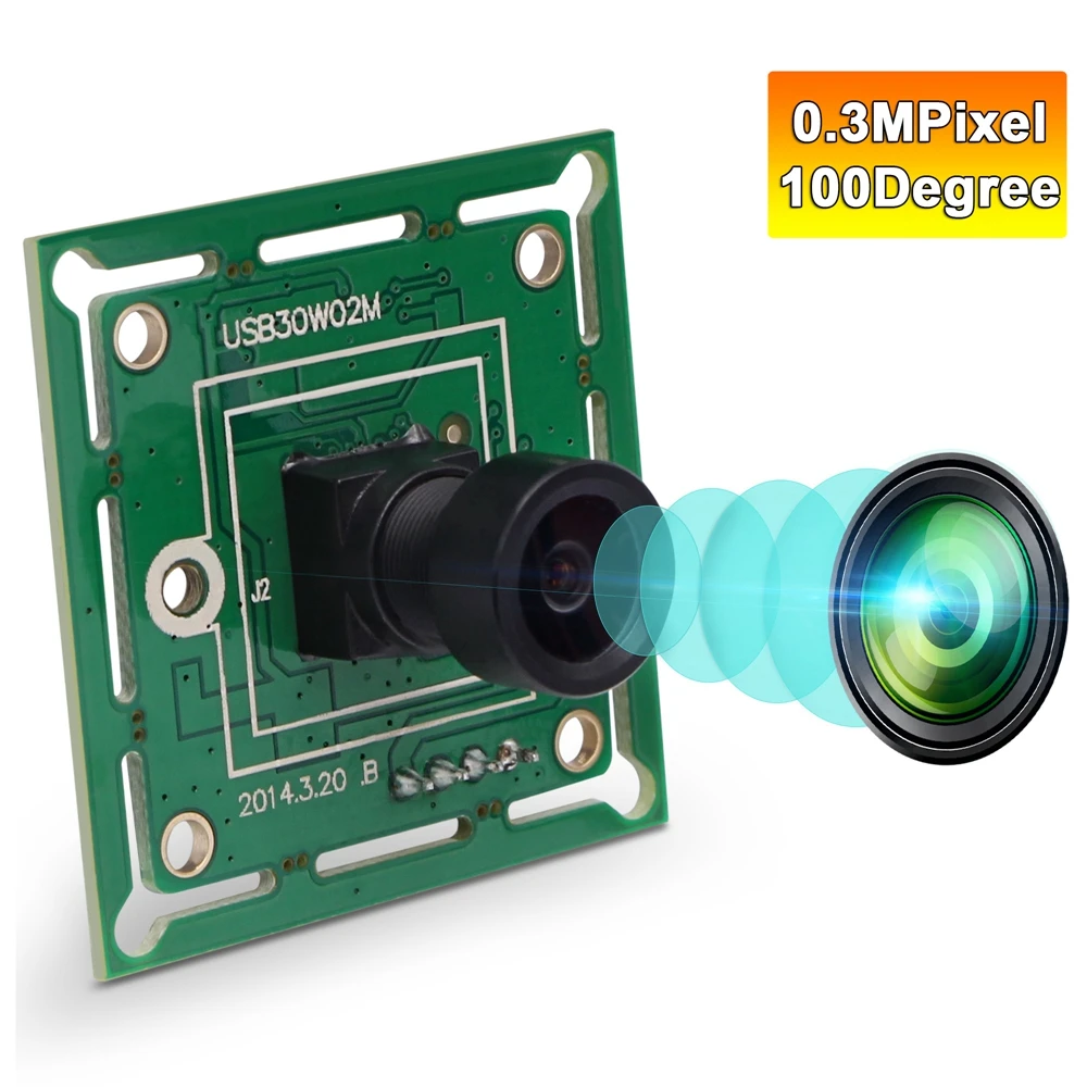 ELP USB Camera Module Mini Wide Angle Webcam USB Camera with 100 degree Lens High Speed 480P 60fps UVC USB2.0 Computer Camera