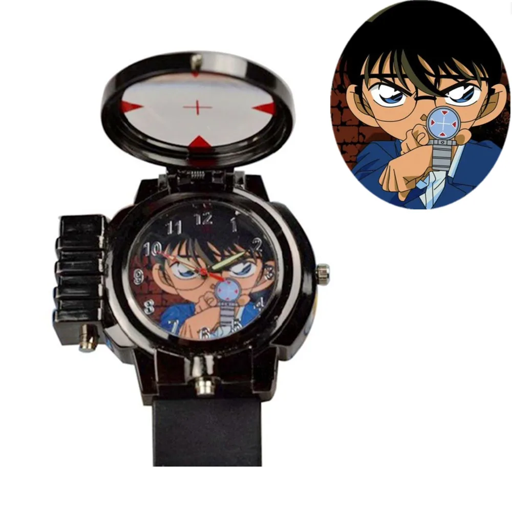 1 Stück Anime-Uhr Conan Actionfiguren Detektiv Anime-Themen Beleuchtete Zielquarz-Uhr Geschenk-Spielzeug
