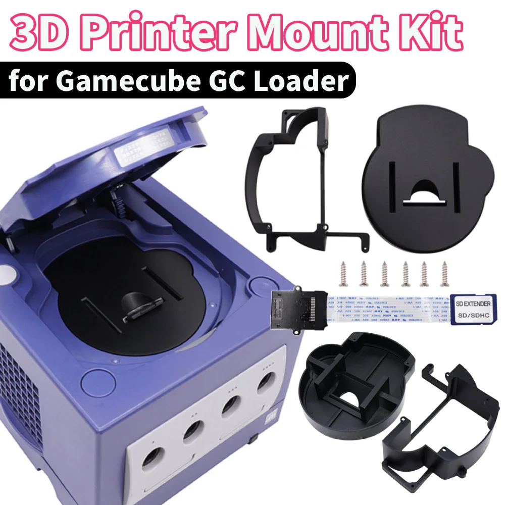 

3D Printer Mount Kit with Extension Adapter Screwdriver Replaces Console With A Damaged Cd-Rom for Gamecube GC Loader