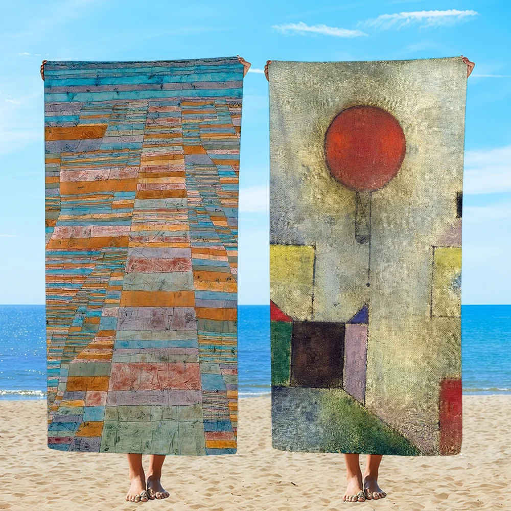 P-PaulS K-Klee Swiss German Artist Towel Beach Oversized Soft Ultra Absorbent Quick Drying Large Pool Travel Camping Bathroom