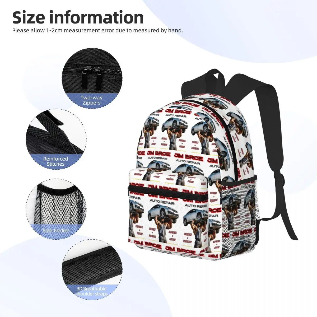 Jim Broe #2 Student Backpack School Bag Hiking Travel Daypack for Boys Girls Fashion Bookbag Shoulder Bags view 5