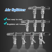 1-8 Way Aquarium Air Splitter Valve Fish Tank Air Pump Flow Splitter Distributor Oxygen Pump Valve Tap Lever Control Switch
