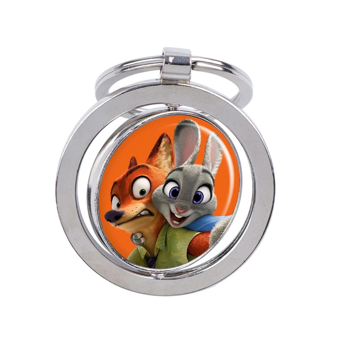 

Fox and Rabbit Rotatable Metal Key Fob Animation Motorcycles Cars Key Tag Backpack Accessories Can Rotate 360 ° Fashion Gifts