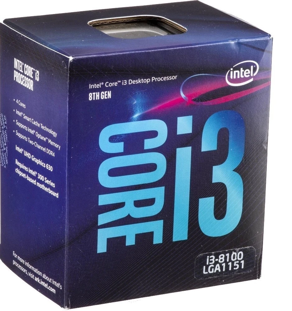 Intel Core i3-8100 8th Gen CPU 4 Cores Processor Coffee Lake LGA1151 3.6GHz 6MB
