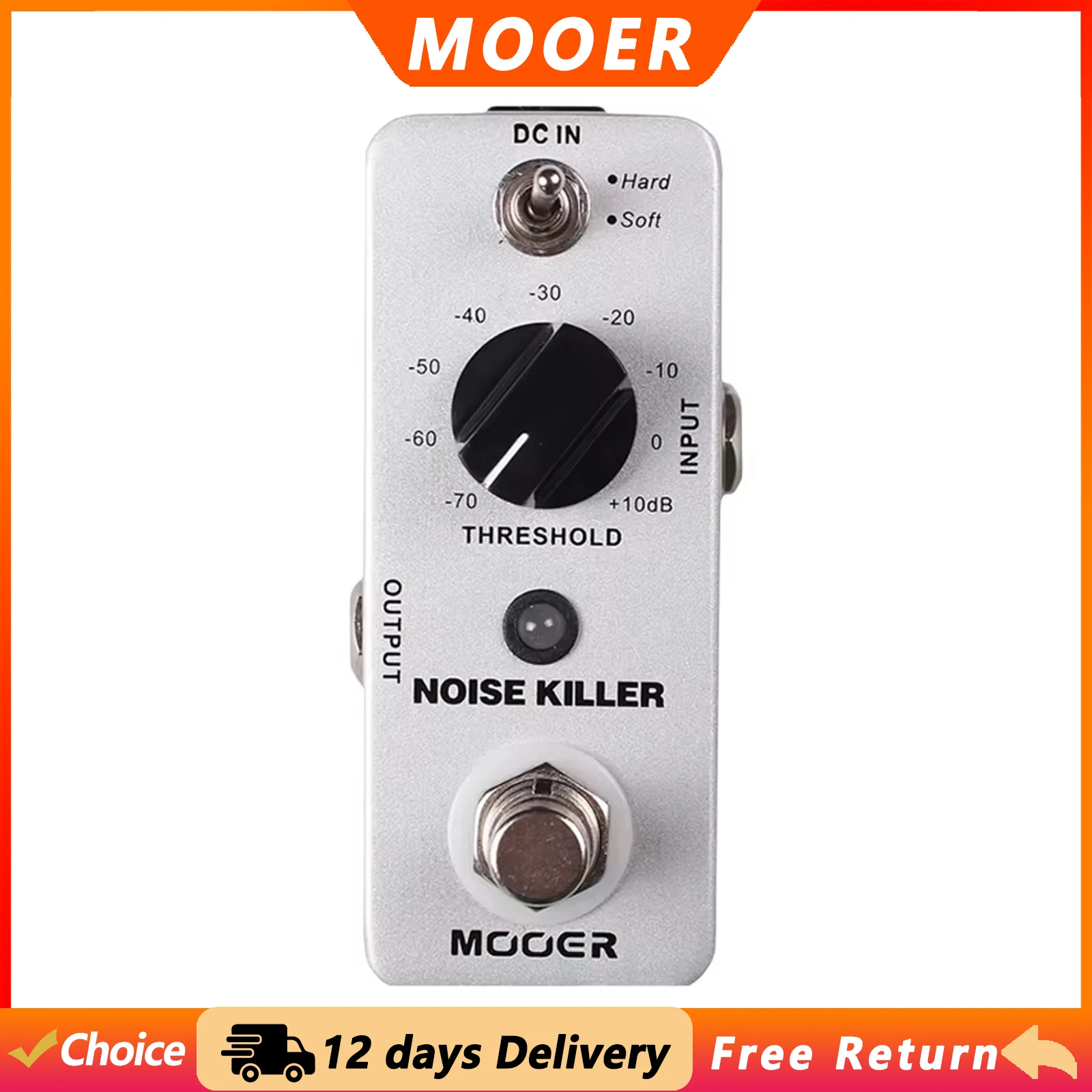 MOOER Guitar Noise Killer Effect Pedal Reduces Extra Noise from Guitar Amplifiers & Effect Pedals True Bypass Guitar Pedal