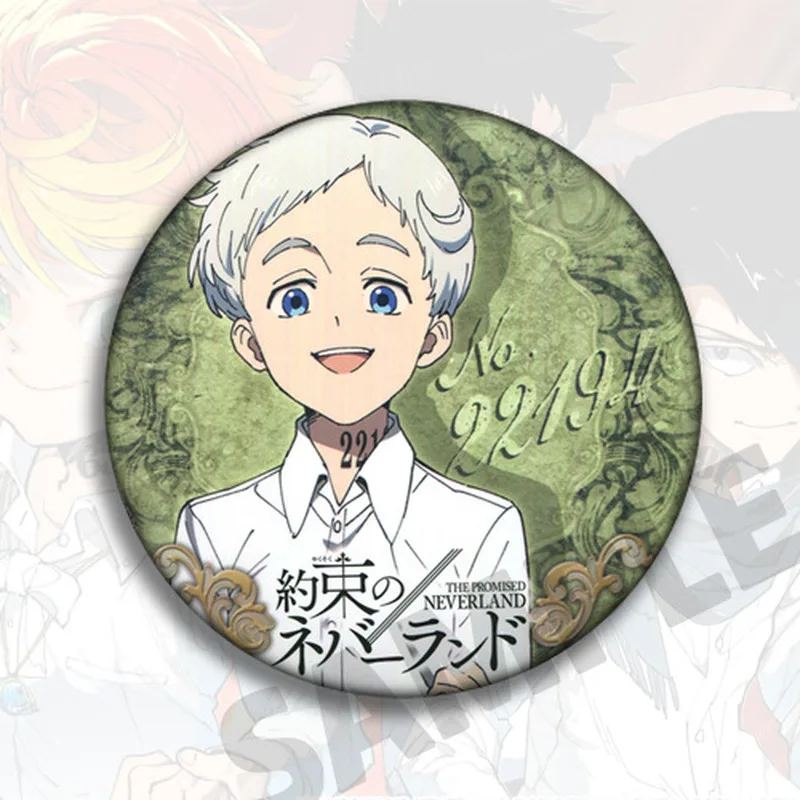 Anime The Promised Neverland Character Badge Norman Ray Gilda Emmacosplay Bag Clothing Brooch Pin Pendant Toy Birthday Gifts