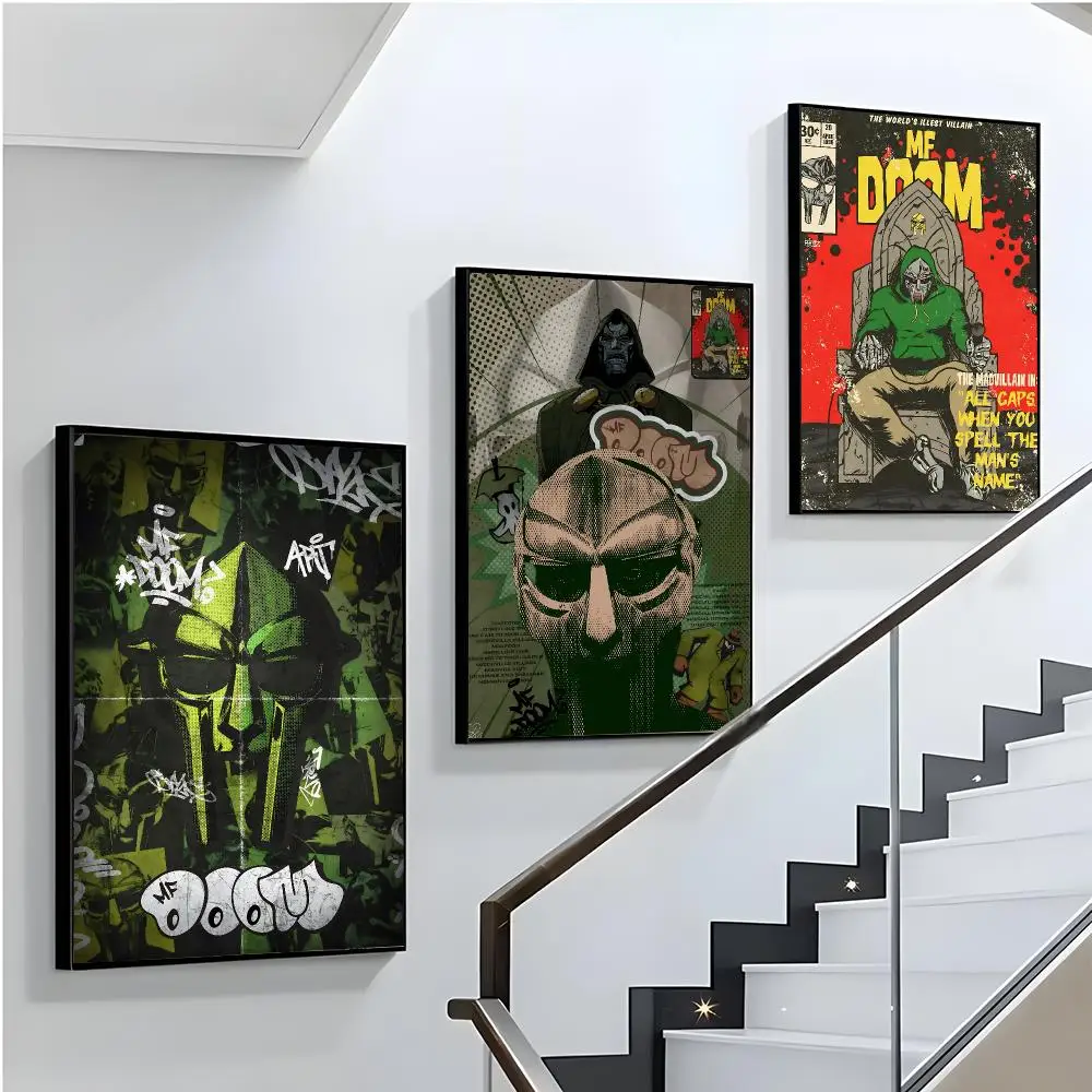 MF D-DOOM Singer Album Poster Home Living Bed Room Bar Hallway Sticky Wall Printing Waterproof Aesthetic Decor