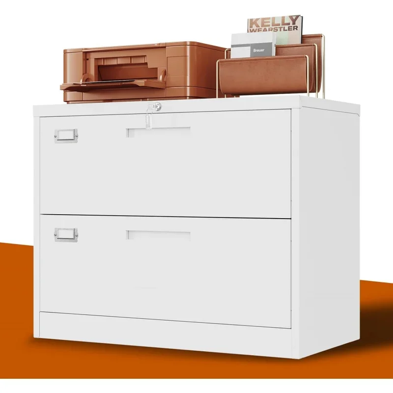 2 Lateral Cabinet Metal Filing Storage with Lock Office Home Steel File Cabinet A4 Legal/Letter Size File Cabinet Locked,