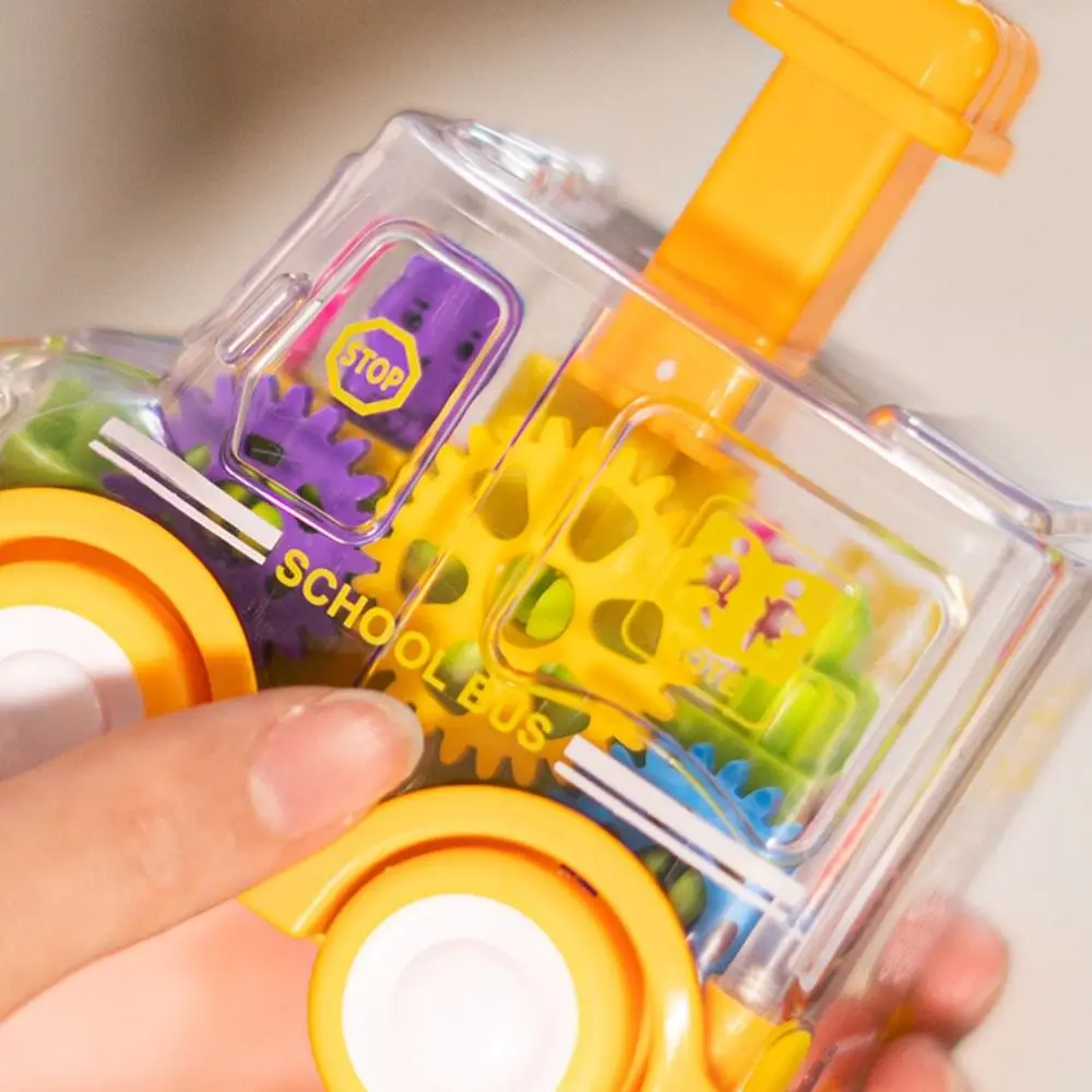 Presse engrenage voiture retirer garçon clignotant Transparent voiture électrique jouets dessin animé lumière LED enfants voiture inertielle jouet pour enfants