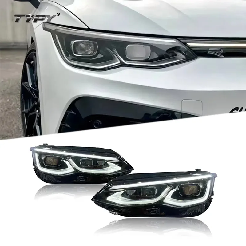 

Автомобильные фары для VW Golf 8, обновленные модифицированные светодиодные фары, динамические указатели поворота, тормозные DRL, автомобильные аксессуары 2021-2024