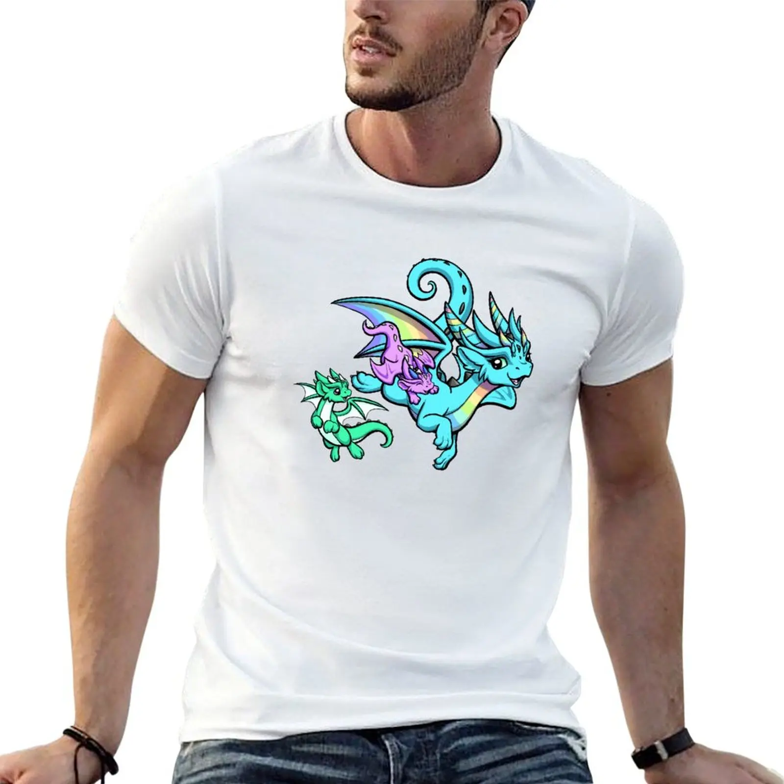 

Rainbow Mama Dragon T-Shirt man t shirt graphic man t shirts cotton T-Shirt