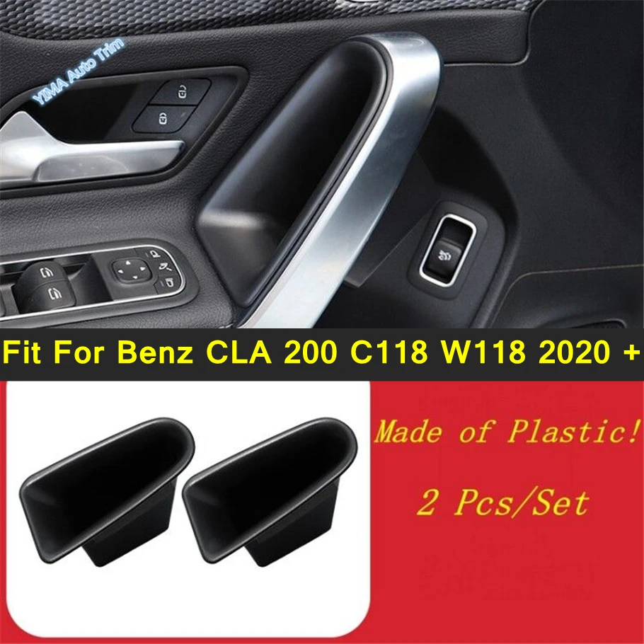 

Black Auto Accessories Center Console Organizer Tray Door Handle Storage Box For Mercedes-Benz CLA 200 C118 W118 2020 - 2024