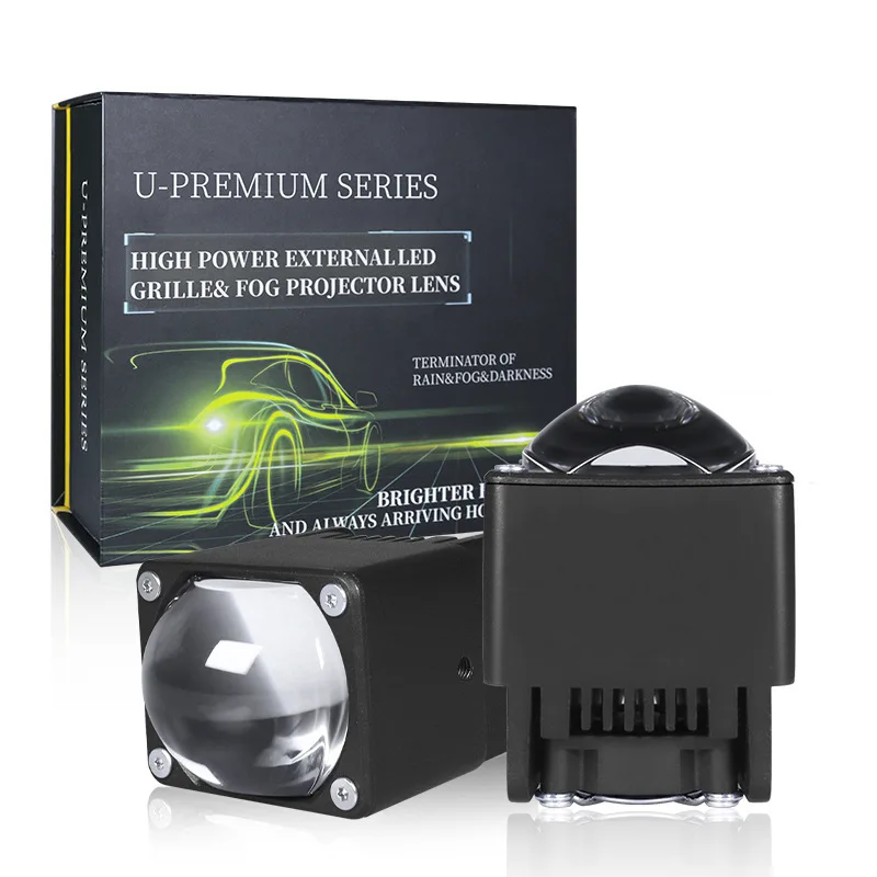 

80 Вт высокая мощность двойной цвет желтый белый би светодиодный объектив отрезной луч решетка фар мотоцикл прожектор мото аксессуары