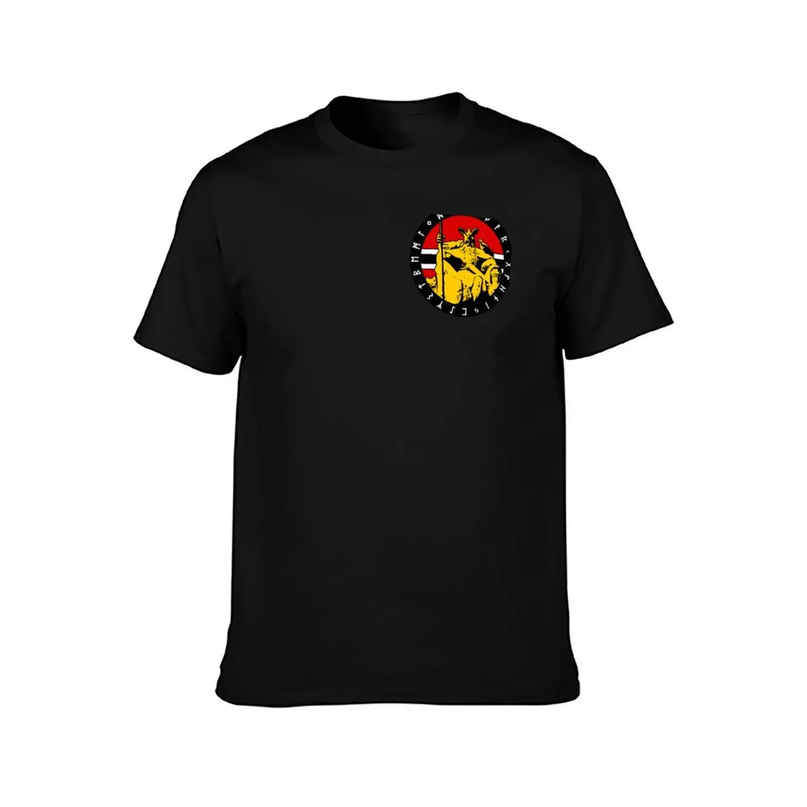 Odin with Runes T-Shirt Work Basic Short Sleeve Top T-Shirt