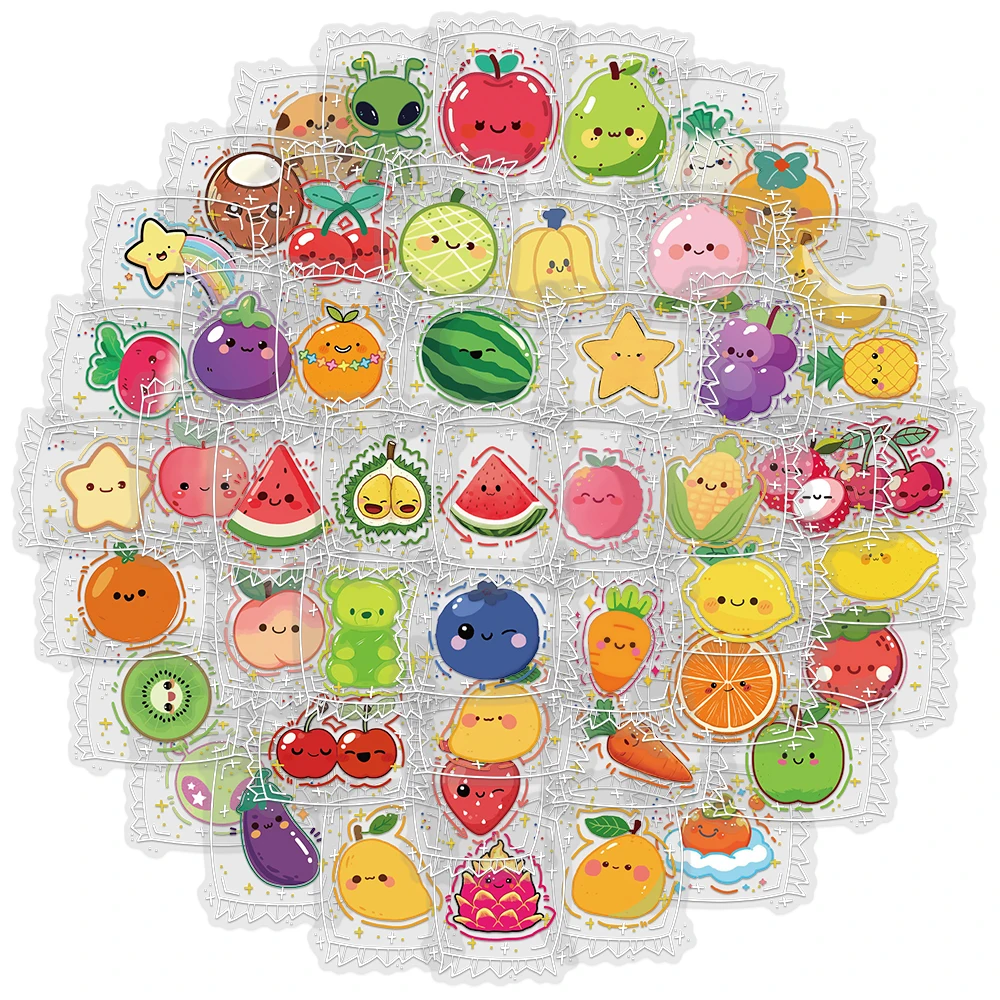 50PCS Creative Wrapped Candy Cute Stickers Phone Case Decoration Notebook PET Transparent Material Personalized Stickers