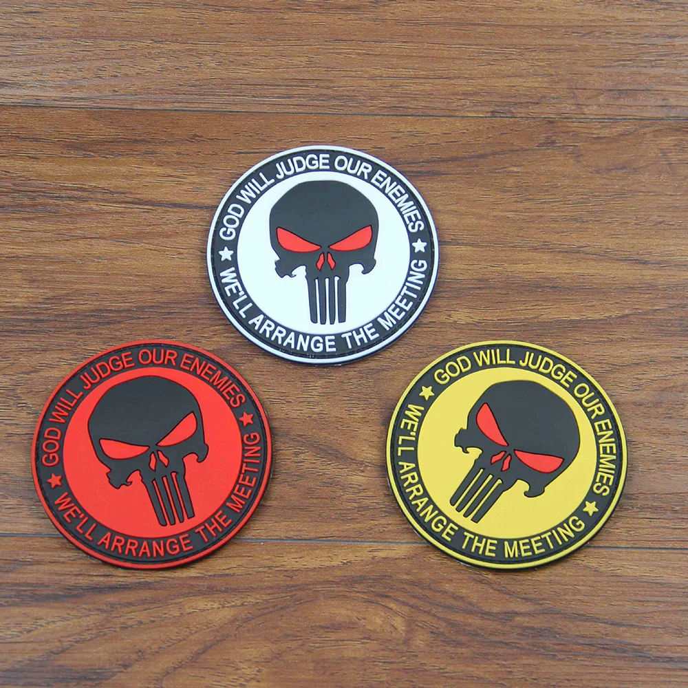1 Piece 8 CM White Red Yellow PVC Badge Hook and Loop Patch for Clothing Bag DIY Decoration Cartoon Luminous Badge Applique