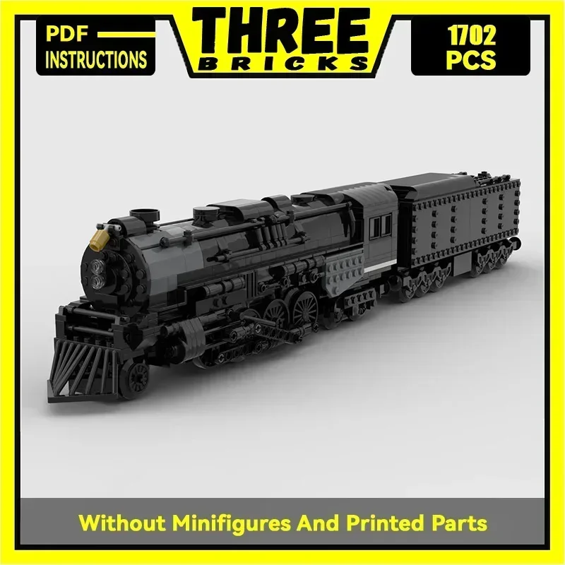 MOC-Construindo Tijolos De Tecnologia De Locomotiva, Blocos Modulares, Brinquedos De Natal, Conjuntos De Montagem DIY, Modelo De Trem, Chapa De Níquel, Estrada 765, Presente