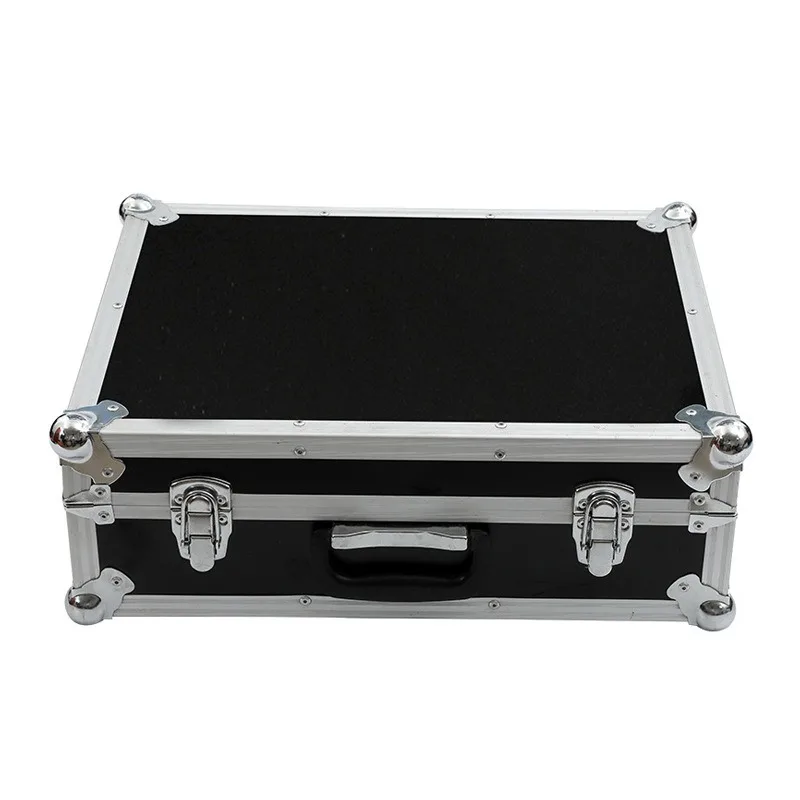 Black Handheld Aluminum Alloy Toolbox, Custom Instrument & Display Storage Case for Vehicle and Home Use