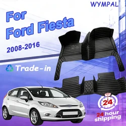 Car Floor Mats For Ford Fiesta 2016 2015 2014 2013 2012 2011 2010 2009 2008 Leather Carpets Auto Interior Waterproof Decoration