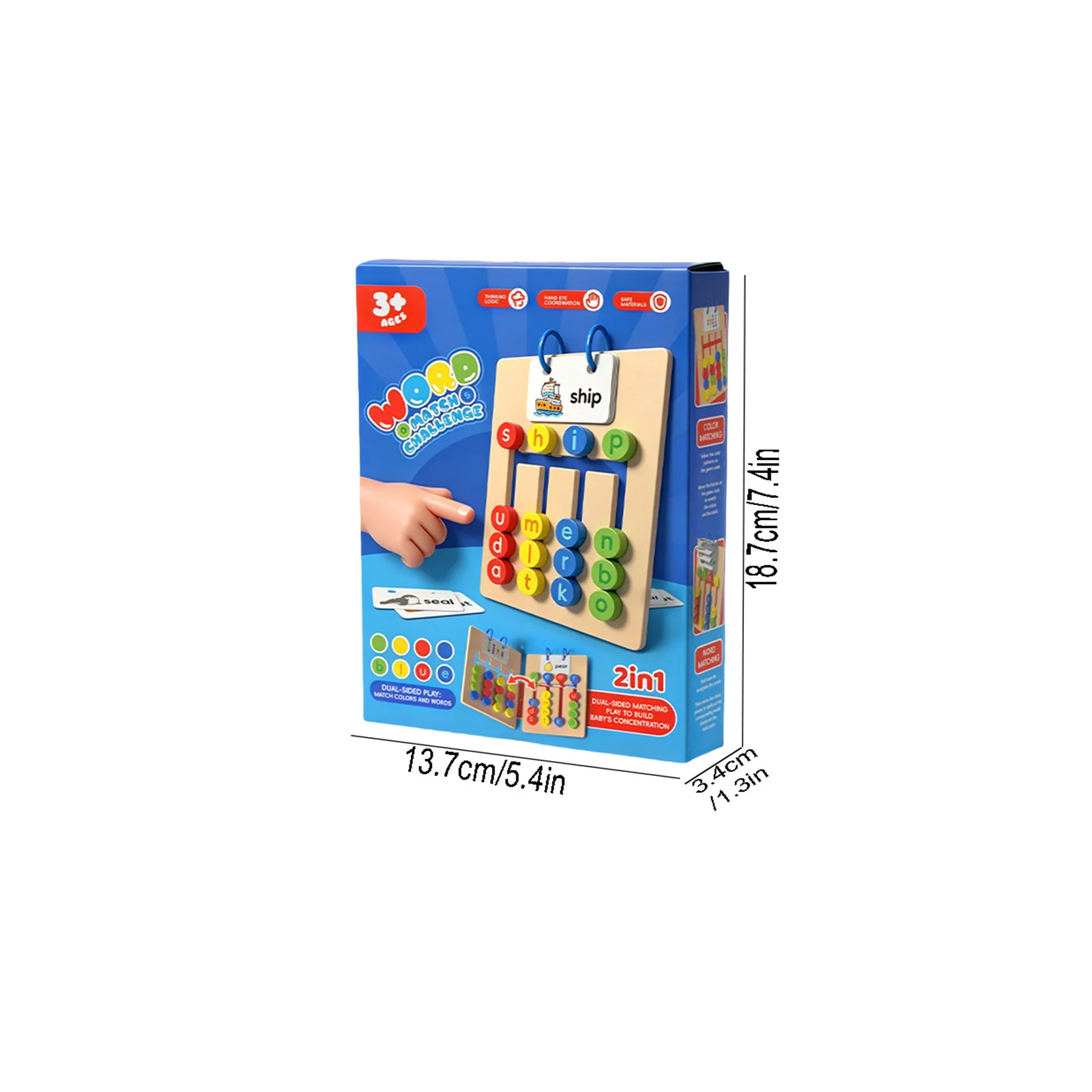 2 In 1 Spelling Math Board Game For Kids Word Building Addition Subtraction Color Matching Logical Thinking Toy