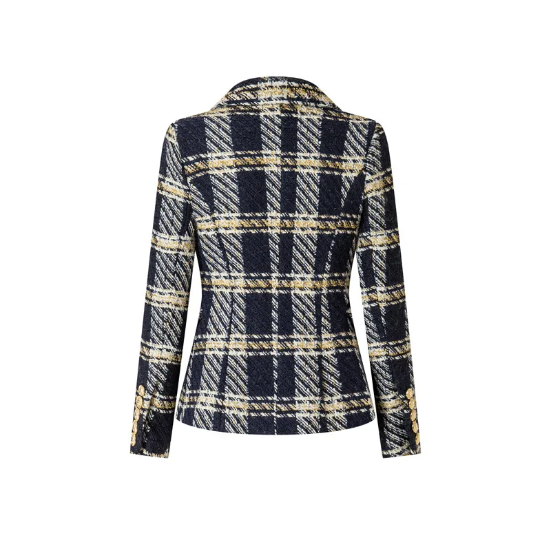 Herfst nieuwe mode geruite jas dames shirt met lange mouwen pak Koreaanse versie ontwerp niche jas