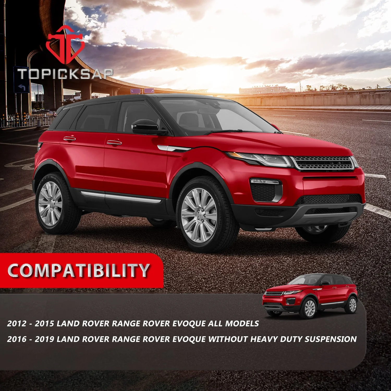 TOPICKSAP 4Pcs Front Lower Control Arm w/Ball Joint Sway Bar Link for Land Rover Range Rover Evoque 2012-2019 CMS101441