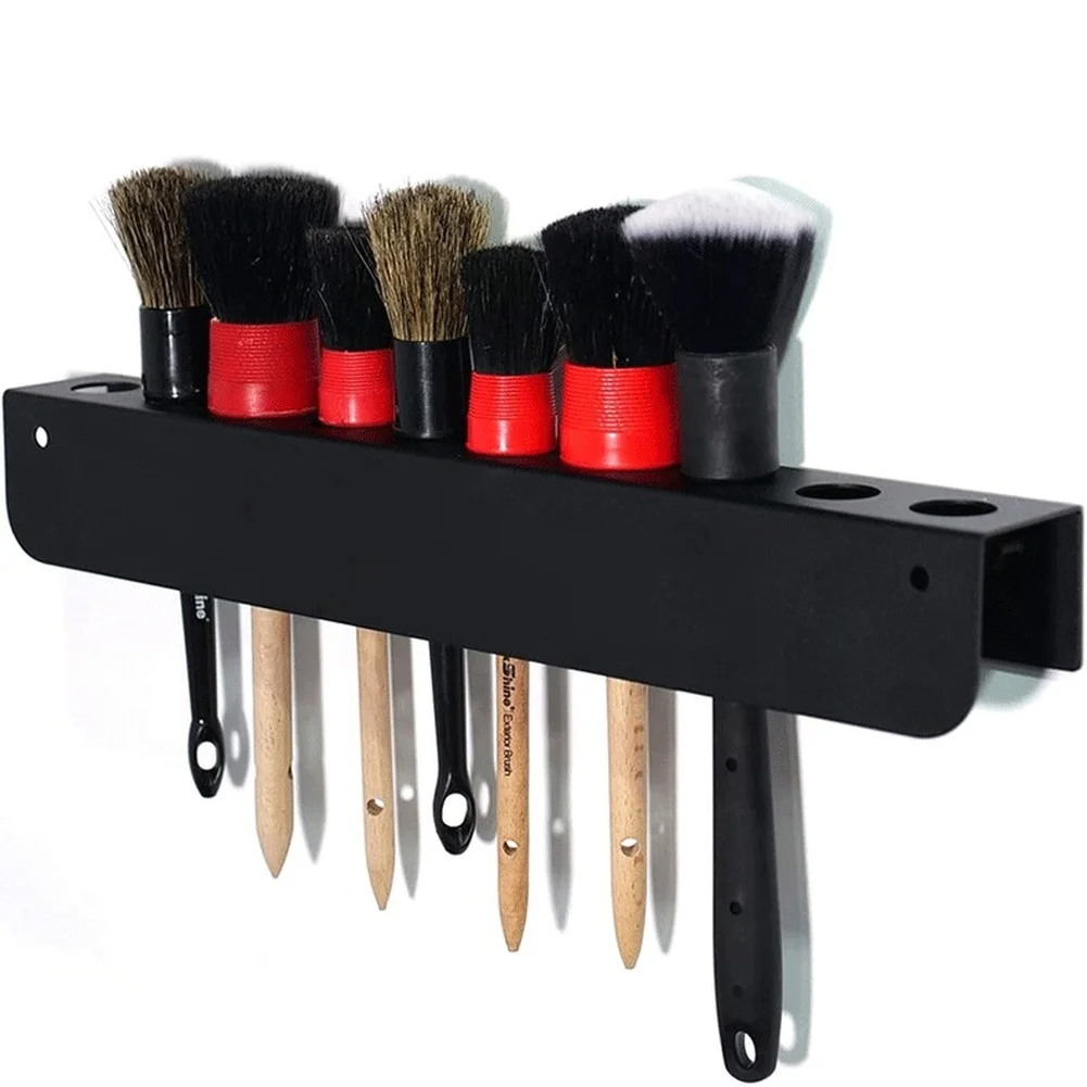 

10 Hole Carbon Steel Detail Brush Holder Wall Mounted Storage Rack For Garage Workshop Tool Organization Accessories
