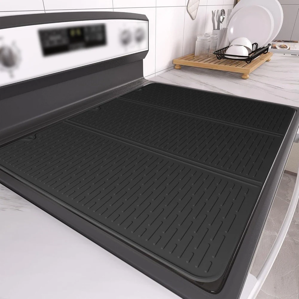 26*28*5.5CM Foldable Silicone Stove Top Mat  Heat Resistant Glass Ceramic Stovetop Protector Electric Stove Top Cover
