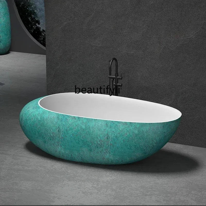 XX80 Free-standing artificial stone bathtub Household oval double couple antique hotel bathtub
