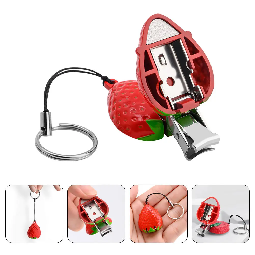 

Креативная машинка для стрижки ногтей в форме клубники, прочное острое лезвие из нержавеющей стали, эффективный инструмент для обрезки ногтей, бытовой маникюр для путешествий